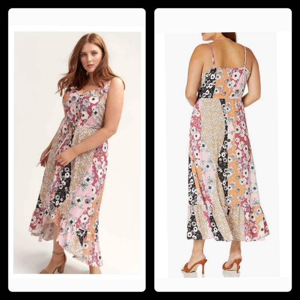 Floral Patchwork Midi Dress